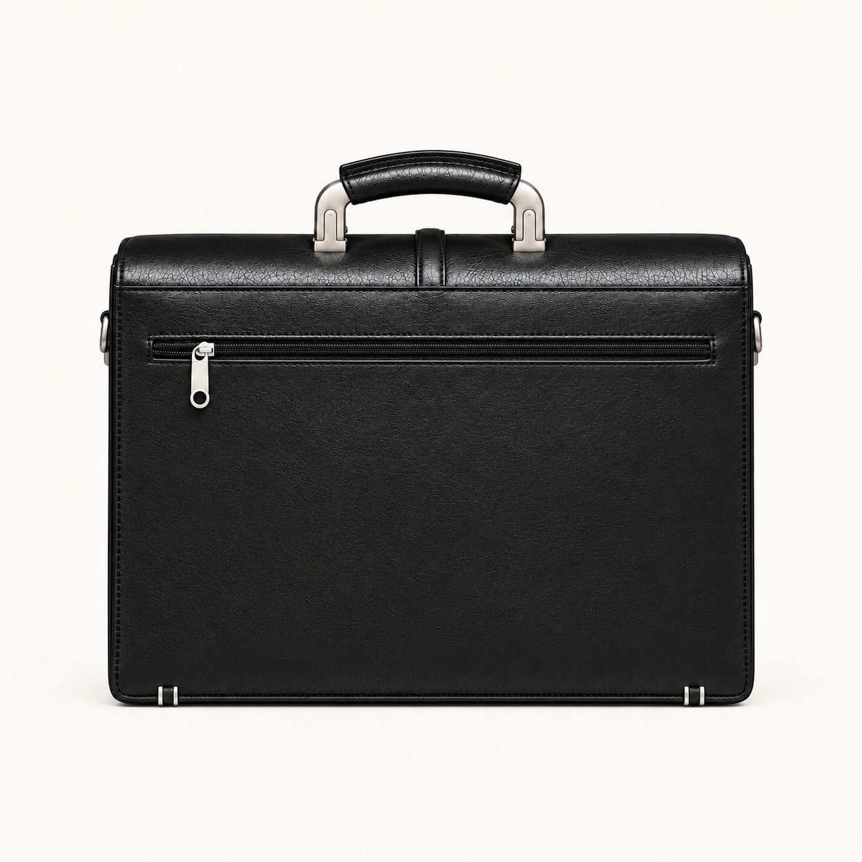 Men's Classic Black Leather Executive Briefcase – Minimalist Business & Office Bag Gallery